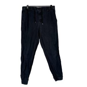 A-Frame Mens Jogger Pants Black Cotton Stretch - M